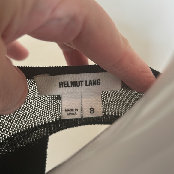 Helmut Lang women’s black mesh detail sleeveless top Size S - Picture 10 of 11